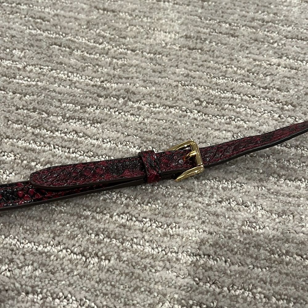 MICHAEL Michael Kors Riley Python-Embossed Satchel Bag in Merlot - Picture 9 of 16